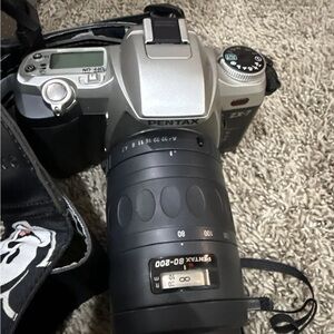 Pentax ZX-7 Silver and Black Camera